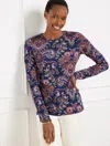 Talbots Crewneck T-shirt - Imperial Floral - Ink - 2x  In Ink