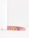 Talbots Crinkle Patent Leather Slim Belt - Deep Mauve - Large  In Purple