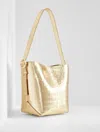 Talbots Croc Embossed Leather Bucket Bag - Gold - 001  In Gold