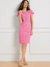 Talbots Crochet Lace Shift Dress - Aurora Pink - 20 - 100% Cotton