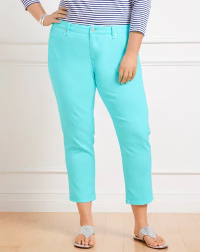 Talbots Crop Straight Leg Jeans - Pigment Wash - Vivid Turquoise - 14  In Vivid Turquoise
