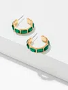 Talbots Crystal Gleam Hoop Earrings - Lush Green/gold - 001
