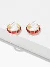 Talbots Crystal Gleam Hoop Earrings - Red/gold - 001  In Multi