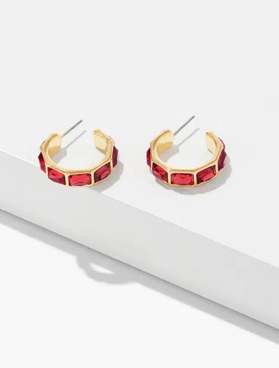Talbots Crystal Gleam Hoop Earrings - Red/gold - 001  In Multi