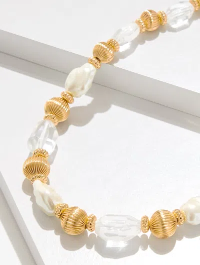 Talbots Crystal Keepsake Necklace - Clear Crystal/gold - 001