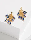 Talbots Crystal Trim Drop Earrings - Blue Majesty/gold - 001  In Gold