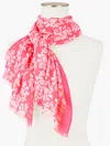 TALBOTS DAMASK BOUQUET OBLONG SCARF - LOVELY CORAL - 001 TALBOTS