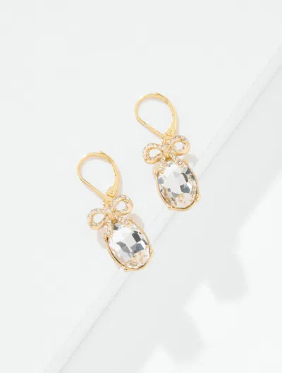 Talbots Dancing Bows Drop Earrings - Crystal/gold - 001  In Crystal,gold