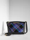 Talbots Darcy Pebble Leather Crossbody Bag - Wishful Plaid - Black - 001  In Black