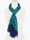 Talbots Dazzling Ditsy Oblong Scarf - Blue - 001  In Blue