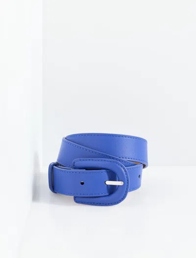 Talbots D-buckle Leather Belt - Clematis Blue - Xs