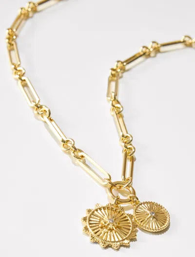 Talbots Deco Heirloom Charm Necklace - Gold - 001