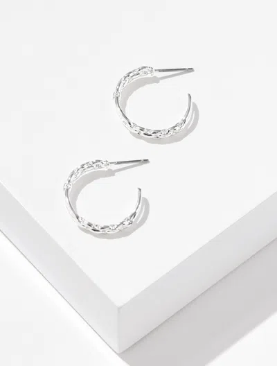 Talbots Delicate Chain Hoop Earrings - Shiny Silver - 001