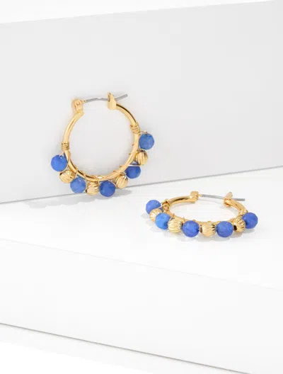 Talbots Delicate Dots Hoop Earrings - Wildflower Blue/gold - 001  In Wildflower Blue,gold