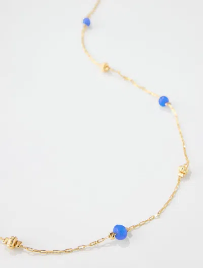 Talbots Delicate Dots Station Necklace - Wildflower Blue/gold - 001  In Wildflower Blue,gold