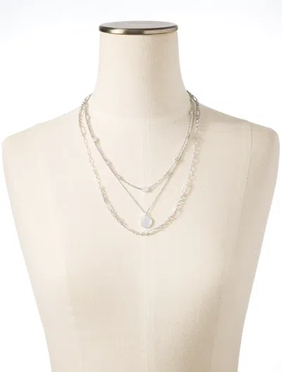 Talbots Delicate Layer Necklace - Shiny Silver - 001
