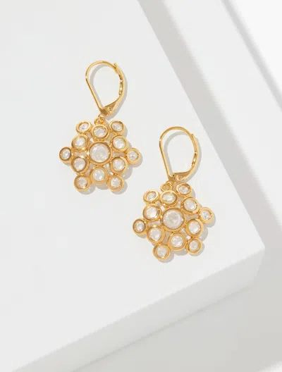 Talbots Delicate Shimmer Rosette Earrings - Gold - 001