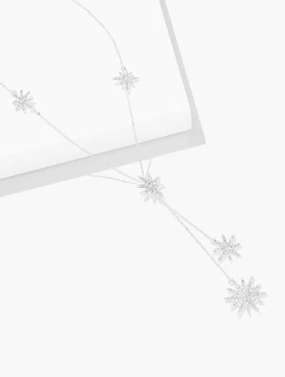 Talbots Delicate Starburst Necklace - Clear Crystal/silver - 001