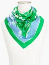 Talbots Delightful Floral Silk Square Scarf - Bright Green - 001  In Bright Green