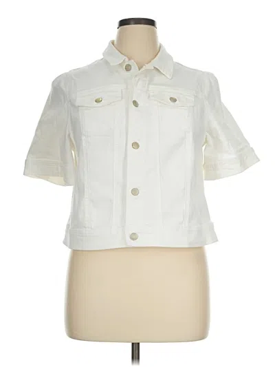 Pre-owned Talbots Denim Jacket In Ivory