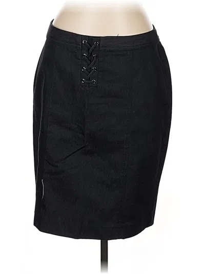 Pre-owned Talbots Denim Skirt In Black