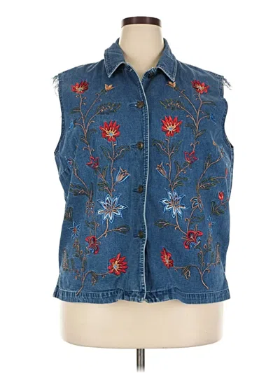 Pre-owned Talbots Denim Vest In Blue