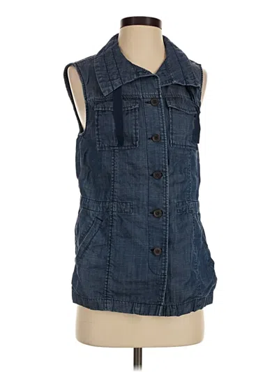 Pre-owned Talbots Denim Vest In Blue
