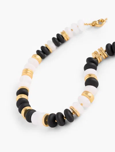 Talbots Disc Necklace - Black/gold - 001