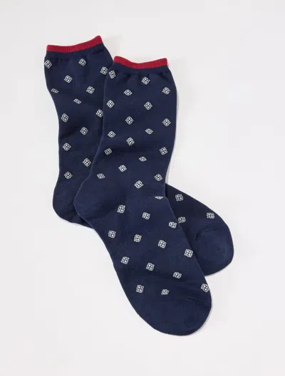 Talbots Ditsy Foulard Trouser Socks - Ink - 001