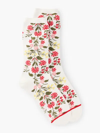 Talbots Ditsy Trail Trouser Socks - Ivory - 001