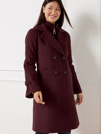 Talbots Double Breasted Wool Blend Coat - Rich Burgundy - 3x