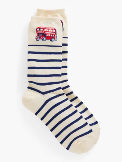 Talbots Double Decker Trouser Socks - Ivory - 001  In White