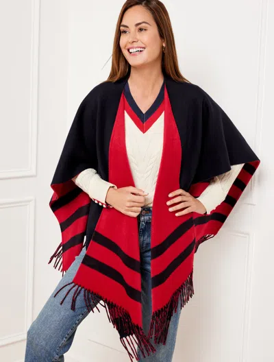 Talbots Double Face Ruana - Ruby Red - 001