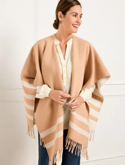 Talbots Reversible Double Face Ruana - Toasted Coconut/ivory - 001  In Toasted Coconut,ivory