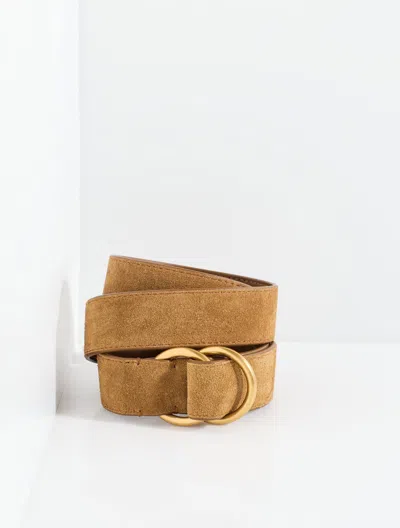 Talbots Double Ring Suede Belt - Caramel - Small