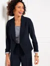 Talbots Easy Travel Cropped Blazer - Blue - 18