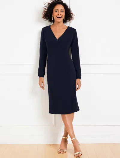 Talbots Easy Travel Long Sleeve Dress - Blue - 20