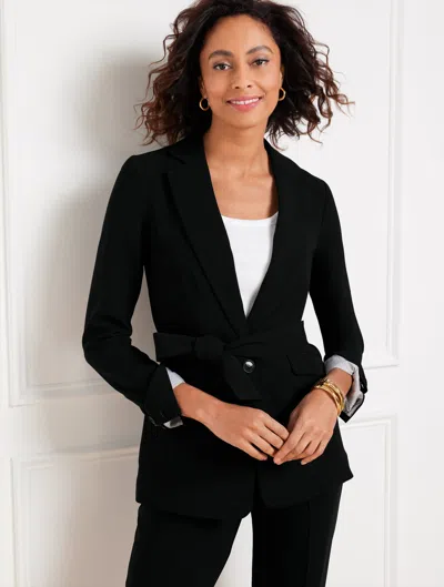 Talbots Easy Travel Tie Waist Blazer - Black - 22