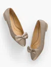 Talbots Edison Bow Flats - Textured Lamã© - Antique Gold - 5m  In Antique Gold