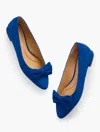 Talbots Edison Bow Suede Flats - Radiant Sapphire - 11m