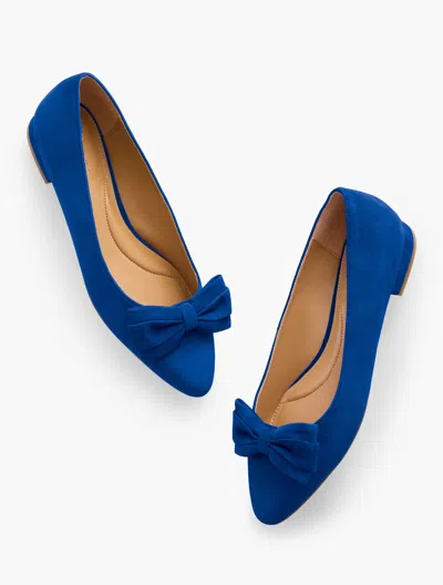 Talbots Edison Bow Suede Flats - Radiant Sapphire - 11m