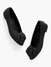 Talbots Edison Flower Satin Flats - Black - 10m