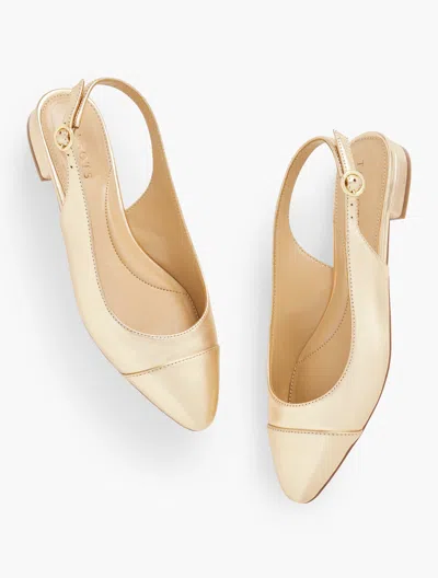 Talbots Edison Leather Slingback Flats - Metallic - Gold - 11m