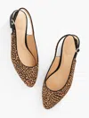 Talbots Edison Slingback Flats - Calf Hair Tan - 10m  In Tan