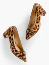 Talbots Edith Flare Heel Pumps - Calf Hair Tan - 11m  In Brown