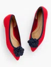 Talbots Edwin Knit Flower Pointed Toe Flats - Ruby Red - 10m
