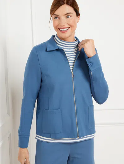 Talbots Effortless Ultraknit Full Zip Jacket - Navy Blue Dusk - 3x