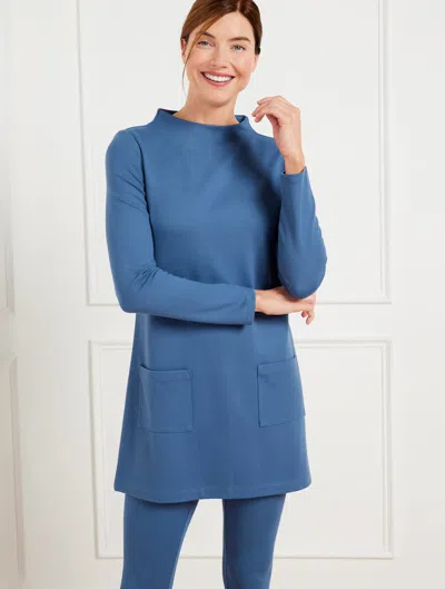 Talbots Plus Size - Effortless Ultraknit Funnel Neck Tunic Top - Navy Blue Dusk - 3x