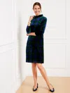 Talbots Petite - Effortless Velvet A-line Dress - Black Watch Plaid - Highland Green/black - 14  In Highland Green,black