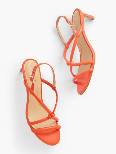 Talbots Elena Knot Soft Nappa Sandals - Tiger Lily Orange - 10m